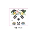 Panda themed temporary face tattoos with rainbows and flowers for festival party makeup - Panda Style
