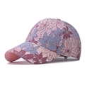 Berretto da baseball traspirante in pizzo floreale con sfumatura rosa e blu per donna - Regolabile / Borgogna