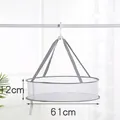 Grand filet de séchage à un étage pour pulls avec bord gris et crochet coupe-vent - Gris 61cm Simple Couche