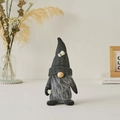 Gnome à café tricoté gris avec tasse miniature pour décoration intérieure cosy - Noir Café Homme