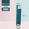 Large anti-splash nail clipper in deep green finish, size 92mm by 20mm with flat blade - Large Straight Edge / Dark Green