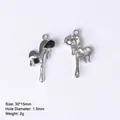 Silver gothic heart pendant with black stones, 30x15mm DIY jewelry accessory - 84437 Black