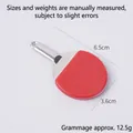 Mini red table tennis paddle keychain in polished silver metal finish, 6.5cm length - Model Style / Red Table Tennis Racket