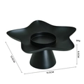 Nordic matte black star-shaped candle holder tray, 14.5cm minimalist tabletop decor - Smooth Star-Black