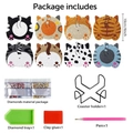 DIY 8er-Set Katzen-Diamant-Malerei Untersetzer mit Korkboden und Halterung - Katzen-Serie (Mit Untersetzern und Halter)(BD001)