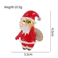 Spilla Babbo Natale in smalto rosso e strass con dettagli dimensioni 4,5x3,2cm e peso - Babbo Natale con sacco dei regali (C365-A)