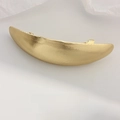 Elegant gold-finished curved hair clip with minimalist brushed metal texture - Gold Ribbed Oval Barrette