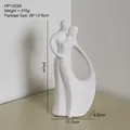 Modern white ceramic abstract couple sculpture for Nordic home decor, 24cm tall - Lifting Skirt Style