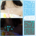 Luminous JSN-054 butterfly and star tattoo stickers with blue glow-in-the-dark effect - JSN-054 (Luminous Bowknot Stars)