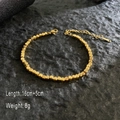 Detailed view of 18K gold plated titanium steel chain with lobster clasp and 5cm extension - Square Bead Chain / Gold