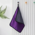 Double-sided microfiber cleaning cloth in purple and gray with a hanging loop - 25*25cm (400gsm) / Purple