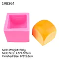 Stampo quadrato in silicone rosa per sapone pane e argilla fai-da-te, 7.5x7.5x6cm - Stile 1#B364 / Rosa