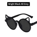 Occhiali da sole per bambini con orecchie da gatto, montatura nero lucido e lenti grigie - Nero Lucido / Grigio