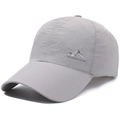 Light gray breathable mesh baseball cap with mountain print and quick-dry fabric - Light Gray