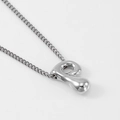 Polished silver balloon initial pendant necklace with elegant rounded letter style - Steel Letter P