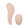 Pink and beige speckled hairbrush set with curved large paddle and oval small brush - 2-Piece Detangling Set / Orange Red