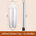Stainless steel cocktail muddler set with 1000ml scale shaker cup for fruit drinks - [set] Long Juicer + 1000ml Shaker Cup --- Hot Item Price Drop