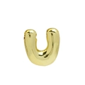 Polished 18k gold bubble balloon letter U pendant for DIY custom alphabet necklace - Gold Letter U (Pendant Only, Without Chain)