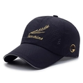 Berretto da baseball in rete traspirante con ricamo Sunshine e bordo grigio scuro - Regolabile / Blu navy