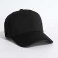 Classic minimalist black baseball cap made of cotton twill with pre-curved brim and six-panels - One Size / Black