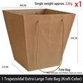 Trapezoid brown kraft paper gift bag with handles and window, large size 40x39x25cm - Trapezoidal XXL Kraft 40*39*25