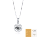 Silver moissanite snowflake necklace with GRA certificate and polished finish - With GRA Certificate / 1 ct