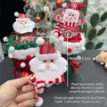 Teste di Babbo Natale in peluche con sciarpe rosse e verdi per decorazioni natalizie - Testa di Babbo Natale / 10 Set/Confezione
