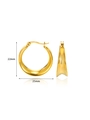 Eleganti orecchini a cerchio geometrici a U in acciaio inossidabile placcato oro 18K - Lucido Largo Forma U (E4624) / 22mm x 25mm