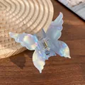 Iridescent butterfly hair claw clip with pearlescent blue aurora finish for women - Butterfly 7cm / Iridescent Blue
