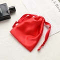 Luxurious red satin drawstring gift bag for jewelry or cosmetics packaging - Red