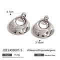 Dimensions détaillées des boucles d'oreilles géométriques torsadées en acier argent - Style Argenté (JDE2408007-S)