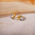 Two-tone gold and silver circular hoop earrings on a luxury marble surface - Inner Diameter 8mm / Two Colors