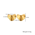 Boucles d'oreilles minimalistes en acier inoxydable doré avec un design ondulé poli - Style Bionique Ondulé (E361)