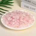 Natural rose quartz crystal chips in a white ceramic dish for home aromatherapy decoration - Rose Quartz (9-12mm) 100g