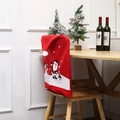Christmas Santa Claus and snowman hat chair covers for festive holiday dining table decor - New Printed Style with Red Border