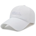 White baseball cap with MY&JA 3D embroidery and breathable athletic mesh fabric - Adjustable / White