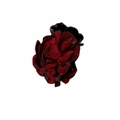 Pinza per capelli con rosa in tessuto rosso scuro e impugnatura in plastica nera per donna - Borgogna