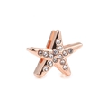 Starfish charm bead in rose gold finish with sparkling rhinestones for DIY bracelets - Starfish / Rectangular Hole 10*2mm / Rose Gold