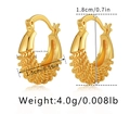 18K gold plated braided metal hoop earrings measuring 1.8cm in height and 1.5cm in width - Gold (KE0886-Braided Twist)