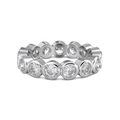 Elegant S925 sterling silver eternity ring featuring a full circle of round-cut crystals - Platinum Bubble Band (DY121031)