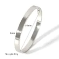 6mm minimalist 18K gold plated stainless steel bangle with dimensions and 20g weight spec - Width 6mm / Silver