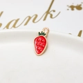 DIY strawberry enamel pendant in red and green for jewelry making and accessories - 13# Fat Strawberry