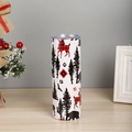 Detail of 20oz Christmas tumbler with red plaid reindeer and forest animal patterns - Reindeer and Pine Silhouette