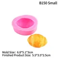 Pink croissant silicone mold with yellow pastry sample for DIY baking and crafts - Small / Pink