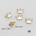 Mini gold alloy crown charms for DIY nail art and jewelry making, measuring 4.5x6mm - Crown Style (4#)
