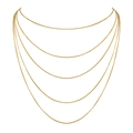 Elegant five-layer gold-plated snake chain necklace with multi-row minimalist layering effect - Gold Round Snake Chain