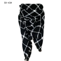 Classic black and white plaid triangle scarf with fringe edges, soft cashmere-like wrap - Black & White Check