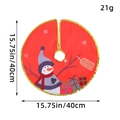 Red Christmas tree skirt with golden edge featuring a snowman and Merry Christmas tag - Small Red Snowman Style