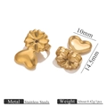 Golden heart-shaped stainless steel earring backs with precise size 14.5mm x 10mm - Large Heart Earring Back / Gold
