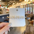 Elegant gold-tone hair clip with clustered white pearls on a white display card - 41# B Style Small 4-Pearl Clip / White/Gold